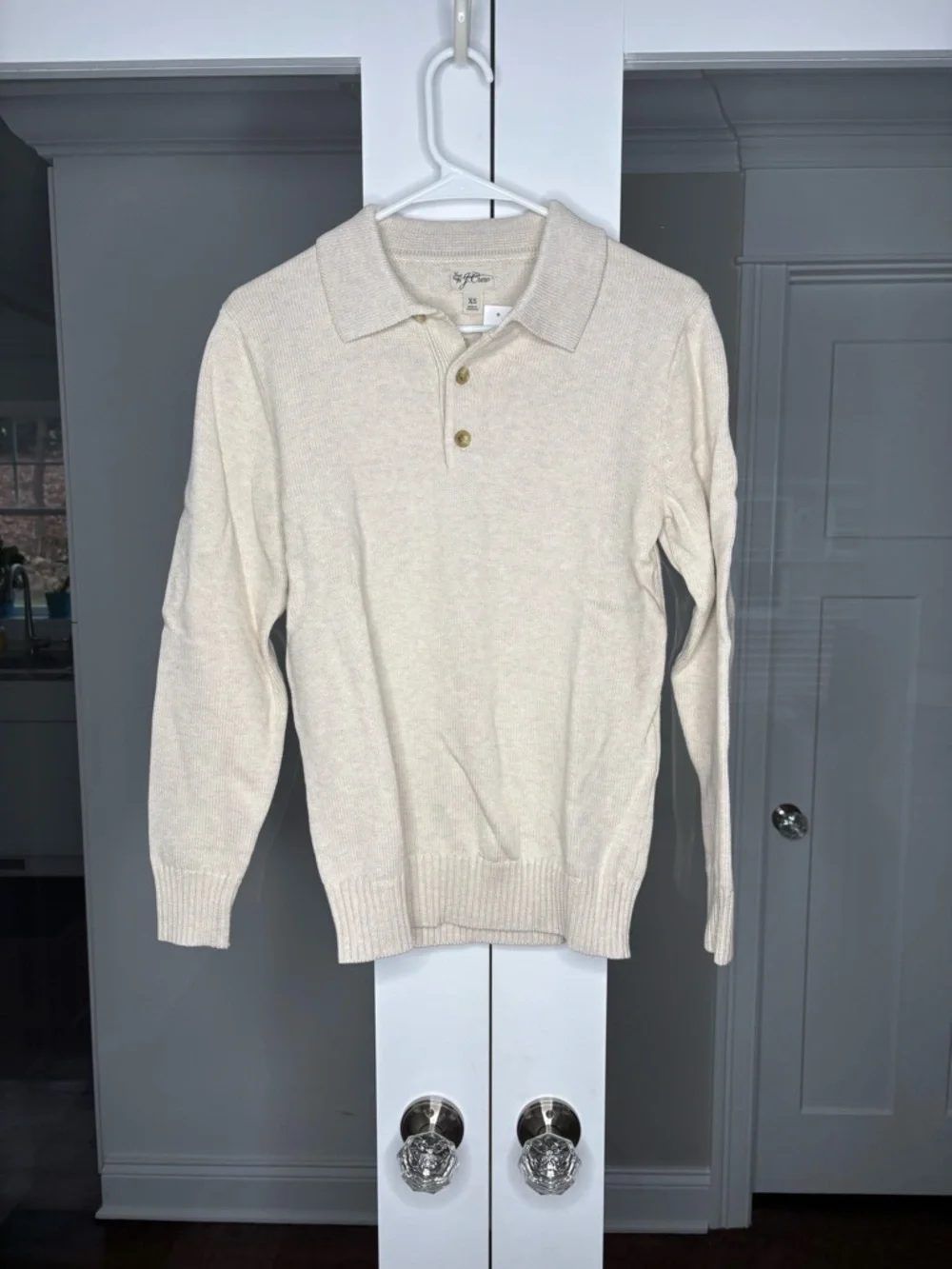 NWT J. Crew Heritage Cotton Sweater-polo Heather Natural